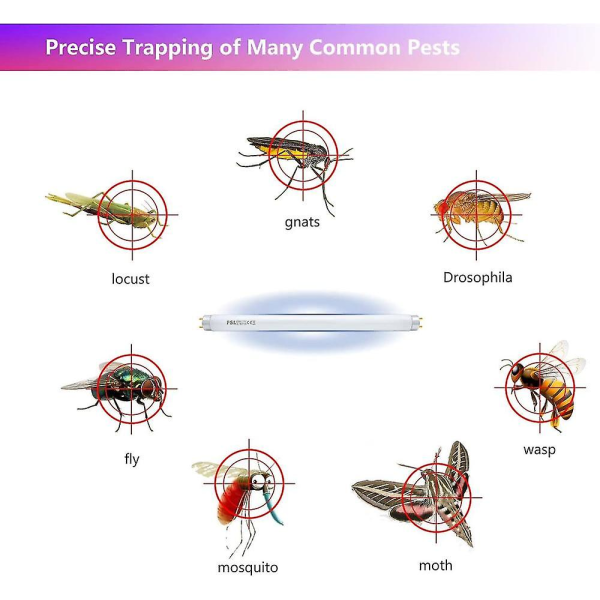 Fsl T8 F10w Bl Ersætningslampe til Mygdedræberlampe, 34,5 cm UV-rør til 20w Mygdedræber/Insektbeskyttelse (2 stk)