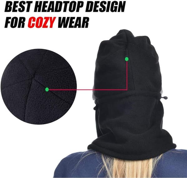 Vinter Balaclava Fleece Huva Termisk Skidmask Kall-FA-