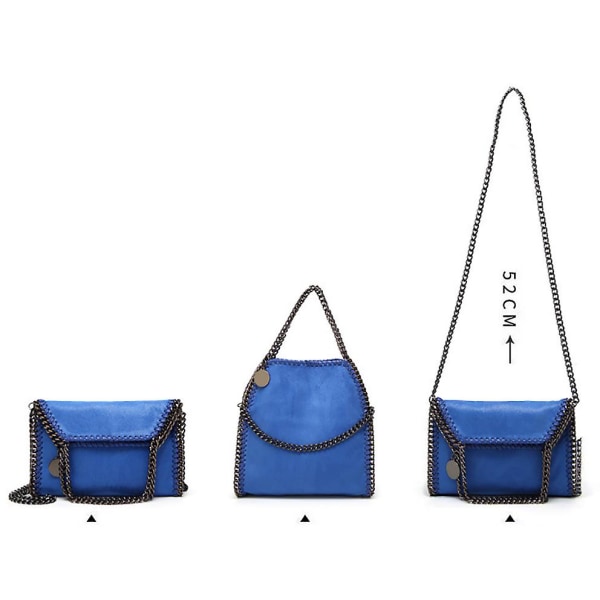 Crossbody-vesker for kvinner Mote Skulderveske Kjedevesker Mote Bærbar Kjedevevd Håndvesker Blue