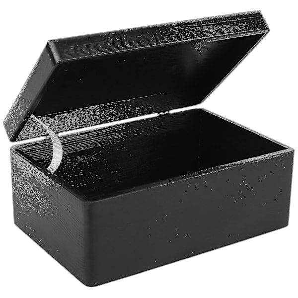 Stor svart trälåda med lock