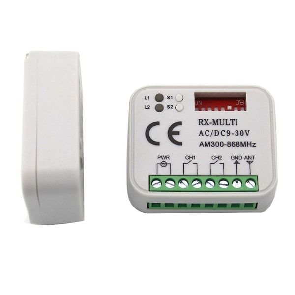 Garageport Fjärrkontroll Mottagare 433 868mhz Rx Multi 300-900mhz Ac/dc 9-30v Mottagare med Fjärrkontroll Vit Svart