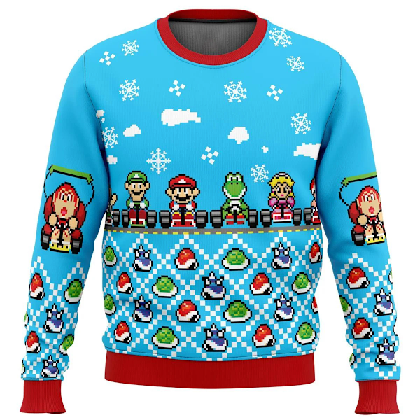 Julegave Jultrøje Go-Kart Jultrøje Gave Nisse Trøje Cartoon Herretrøje Efterår og Vinter Fleece Hoodie style 8 style 8 M