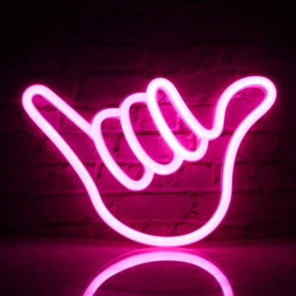 2023 - Finger Neon Sign Lucky Gesture Pink Neon Neon Light Sign