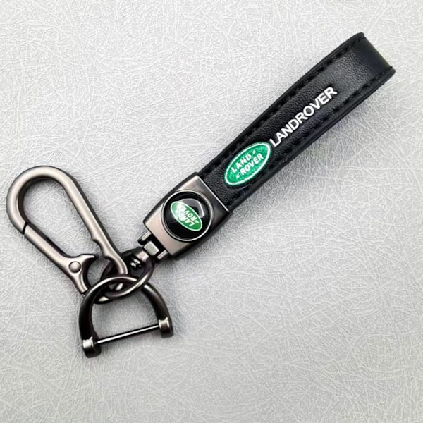Personlig metalllogotyp - Lädernyckelring för män med Land Rov-hänge Land Rover Gunmetal Hardware