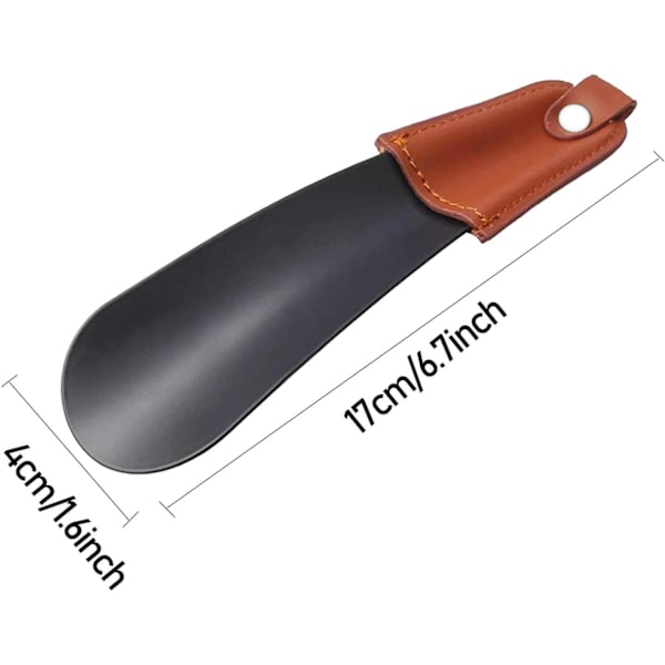 2 stk skohorn i metall, liten bærbar skohorn i rustfritt stål, mini skohorn, kort skohorn, lat skohjelp, skotilbehør
