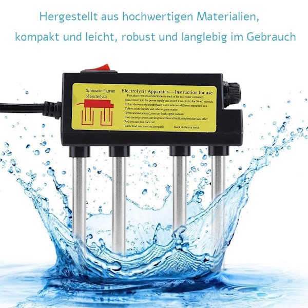 Vattenelektrolys Vattenkvalitetstestare Vattenkvalitetsdetektor, Vattenelektrolys Bärbar Vattenföroreningsmätare Svart