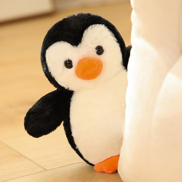 Pingviini-pehmolelu, 23 cm pingviini-pehmolelunukke, musta pingviini-pehmolelu koristeeksi, lahja lapsille ja aikuisille-FA-