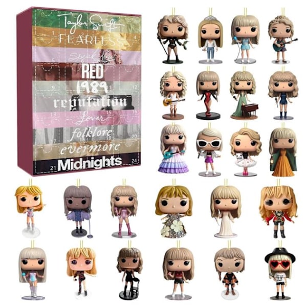 Taylor Swift Julkalender 2024 - 24 Dagar Julkalender Nedräkningskalender Ornament Julnyckelring Present Idé Musikälskare