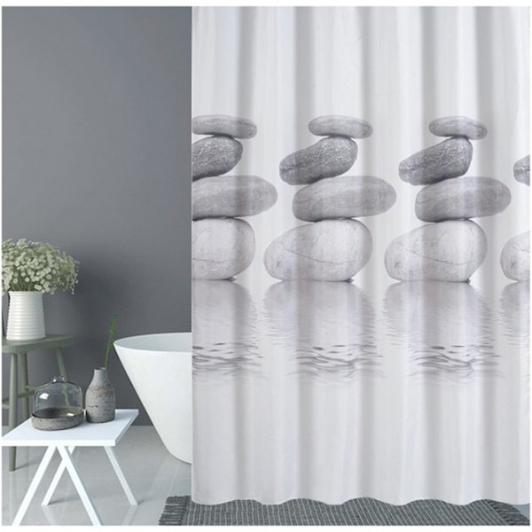 Duschdraperi 200x200 textilgrå mögelbeständig