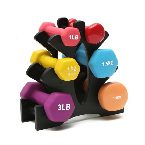 3-lags Dumbbell Opbevaringsstativ Stativ Hjemmekontor Gym Dumbbell Black