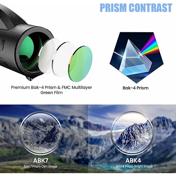 Monokulär 80x100 Högpresterande HD Monokulär Starscope Monokulär med Smartphonehållare och Vattentätt Stativ för Fågelskådning, Jakt, Resor
