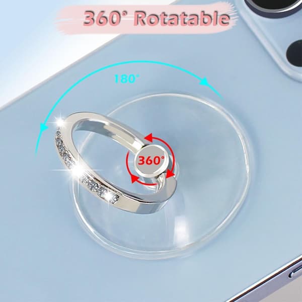 4-pak telefonholder med ringstativ - 360° roterende diamantdesign-FA-
