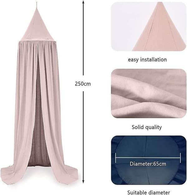 Sänghimmel - Hängande myggnät för barnrum och sovrum - Rosa 65 cm-FA13-