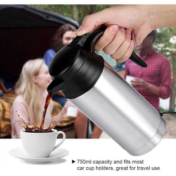 Rejsekedel, 750ml Kedel Bærbar Elektrisk Bilkedel