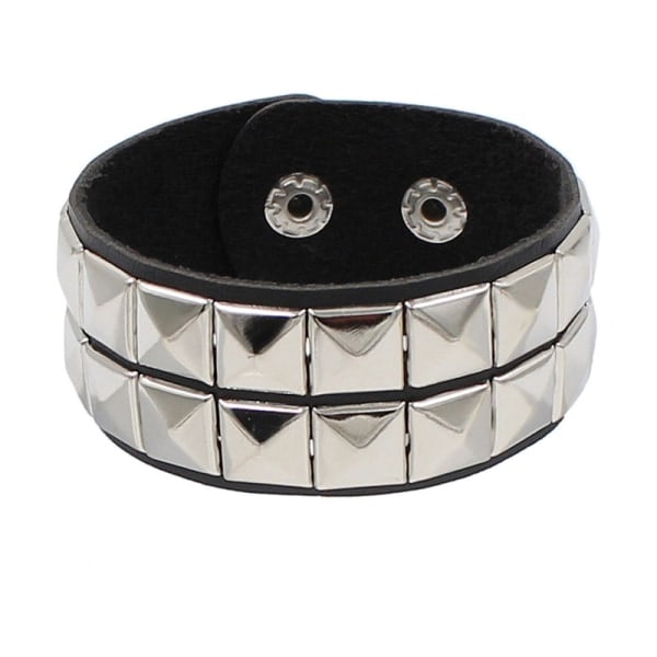 Læder Spiked Punk Armbånd til Mænd Kvinder 80'er Spiked Armbånd
