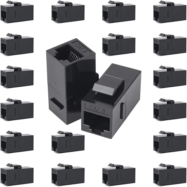 (20-PAKNING) RJ45 Koblingskontakt - Koble sammen flere nettverkskabler (20-PACK)