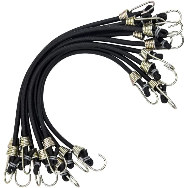 10 st elastiska sladdar med minielastiska krokar,