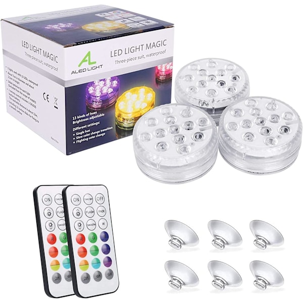 Kylpyammeen ja poreammeen valot, 13 LED-valoa RGB upotettava uima-allas