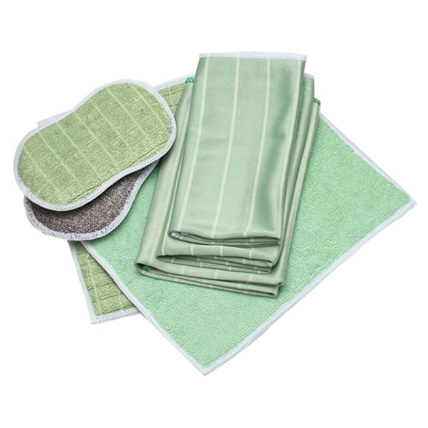 Sett med 6 bambusmikrofiberkluter for vinduer, speil, fliser, karosseri, mikrofiberbambusglass, husholdning, bad