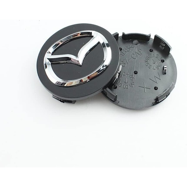 (Svart) 4 stk Navkapsler for Mazda, 57mm, Navkapsler for Bil
