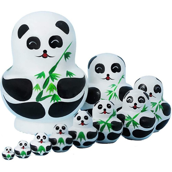 Venäläinen Panda Matryoshka 10 kerrosta