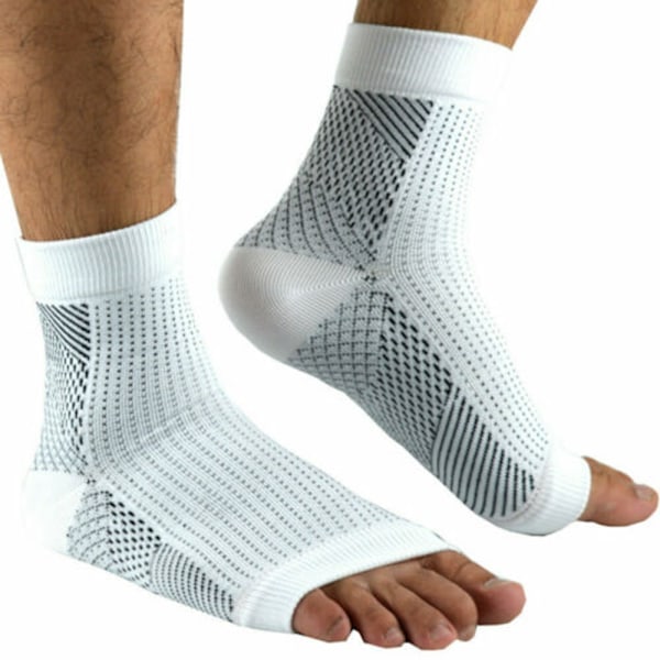 2 par fotstrømper Plantar Fasciitis kompresjonsstrømper L/XL