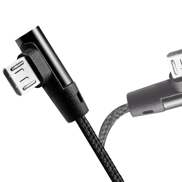 Vinklad MicroUSB-kabel USB 2.0 15W 1m