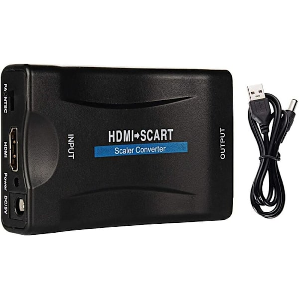 HDMI til SCART-adapter, 1080P Stereo Audio Video HDMI-konverter C