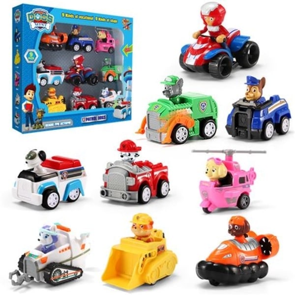 Paw Patrol køretøjer med 9 figurer, 35 * 20 * 5 cm - blå - Perfet