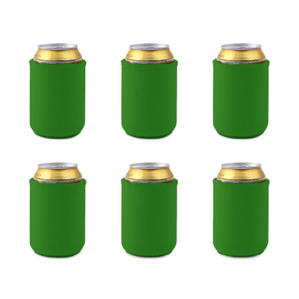 6 st Ölkylare/Hylsor Mjuk Isolerad Återanvändbar Hållare Green