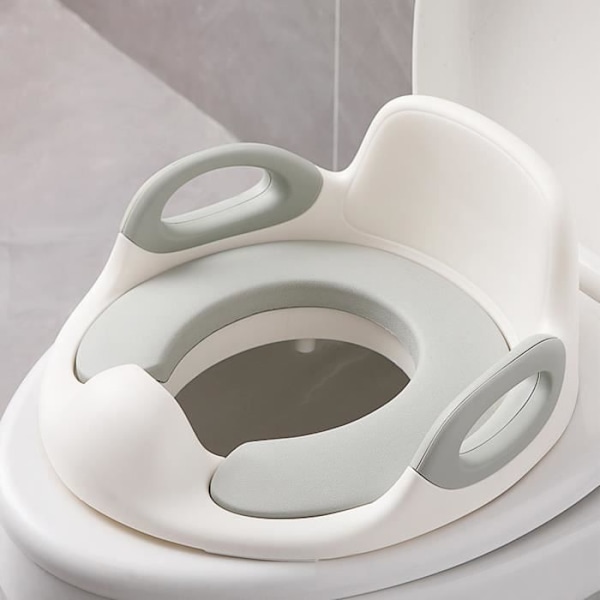 Baby Toiletreducer - XMTECH - Sæde med pudegreb Ryglæn - Hvid og Grå Vitt och grått