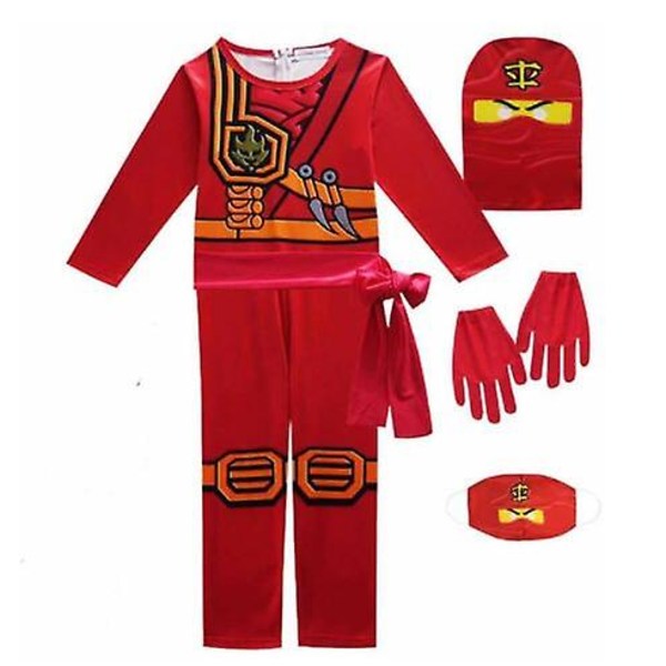 Barn Anime Phantom Cosplay Kostym Huvkläder Ninja Super Blå 130cm Röd Red 140cm
