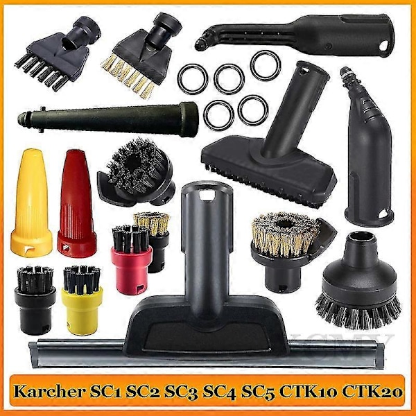 Passar Karcher Ångrengöringsmaskin SC1 SC2 SC3 SC4 SC5 SC7 CTK10 CTK20 Tillbehör Borst Huvud Kraftfull Munstycke Tillbehör (Fem Borst Huvuden)