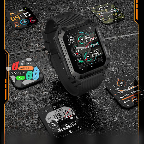 Njord Gear Uforgængelig Smartwatch, Robust taktisk Smartwatch med pulsmåling (FMY) ORANGE