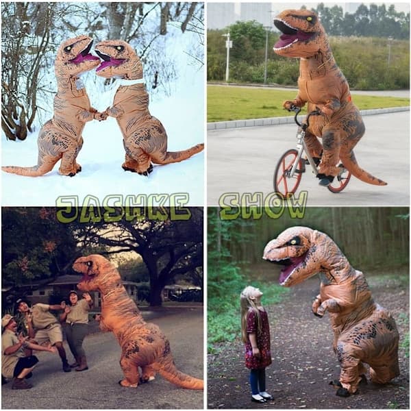 Oppustelig T-Rex Dinosaurkostume til voksne - Halloween & Fester