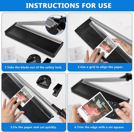 A4 Paper Cutter with Lever and Rounded Corners, Manual Cutting Device for Paper and Cardboard-FA-