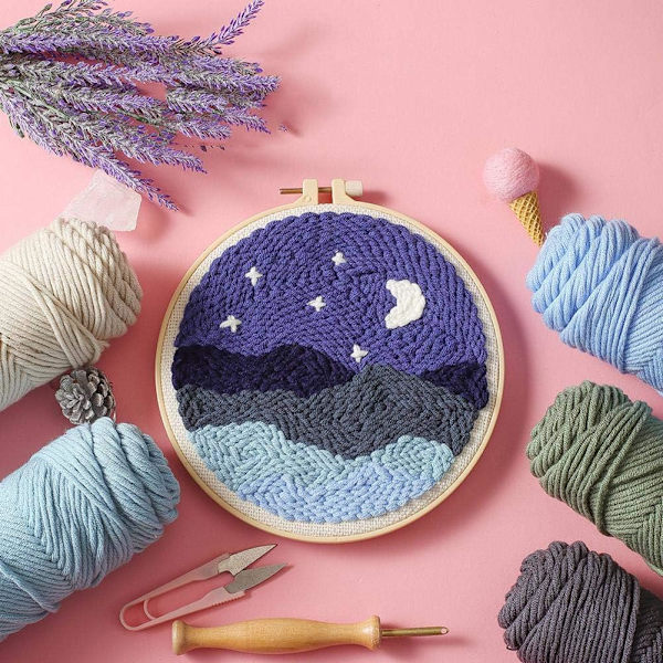 Tæppekrogning Tæppe Håndværk, DIY Latch Hook Kits Strikning Broderi