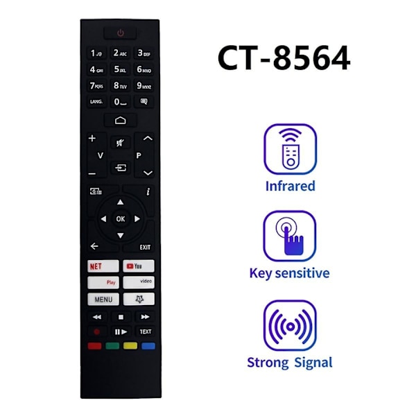 Universal Smart LED TV-fjärrkontroll CT-8564 för Toshiba Svart M black m
