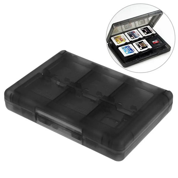 28-in-1-pelikorttikotelo, yhteensopiva Nintendo NEW 3DS / 3DS / DSi / DSi XL / DSi LL / DS / DS Lite -kasettien säilytyslaatikko Black