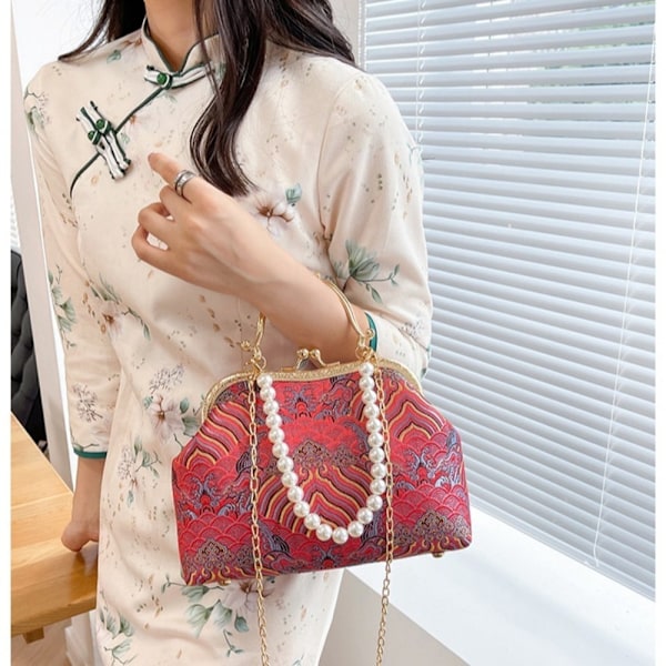 Bankettilaukku Qipao Laukku PUNAINEN PUNAINEN Red Red