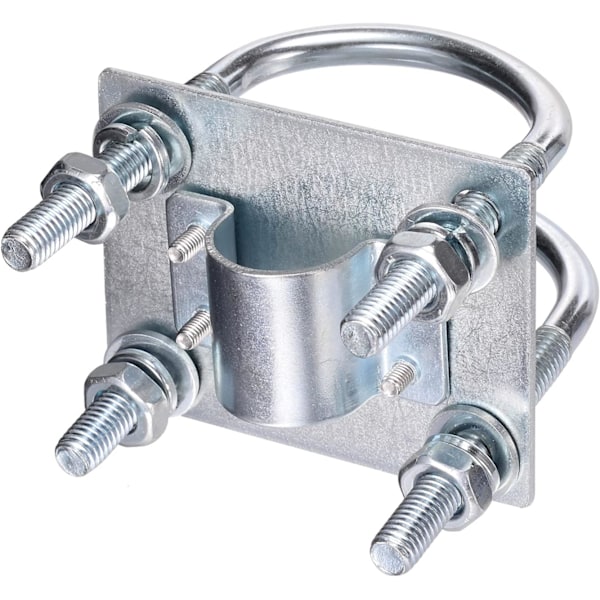 Antennemastklemme Festesett med U-bolter Rustbeskyttelse Klemme Panel Rør Montering Hårdvare for Utendørs LoRa Antenne Helium Miner Antenne WiFi Antenne, 4G L Silver