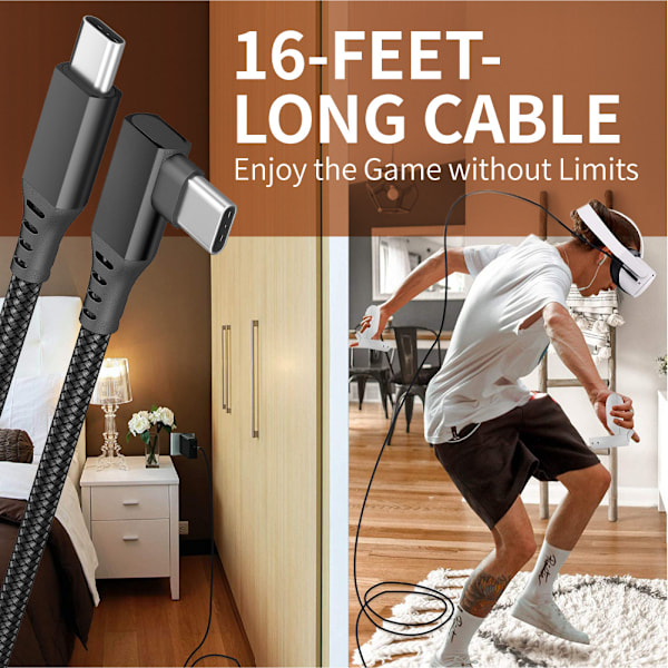 INF Link-kabel USB-C for Oculus Quest 2 Svart 5 meter