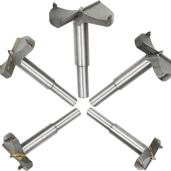 5 stk Forstner træbor Diameter 35/40/45/50/60mm Karbid forsænkede bor