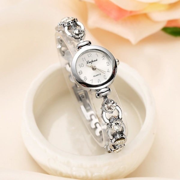 Elegant Dameur med Strass Rosenguld 50
