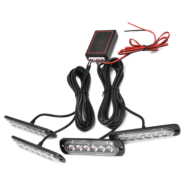 Auto 4x6LED Synk Punainen Sininen Strobe Vilkkuvalo LED Tarpeellinen Varoitusvalo 12V Kaukosäätimellä