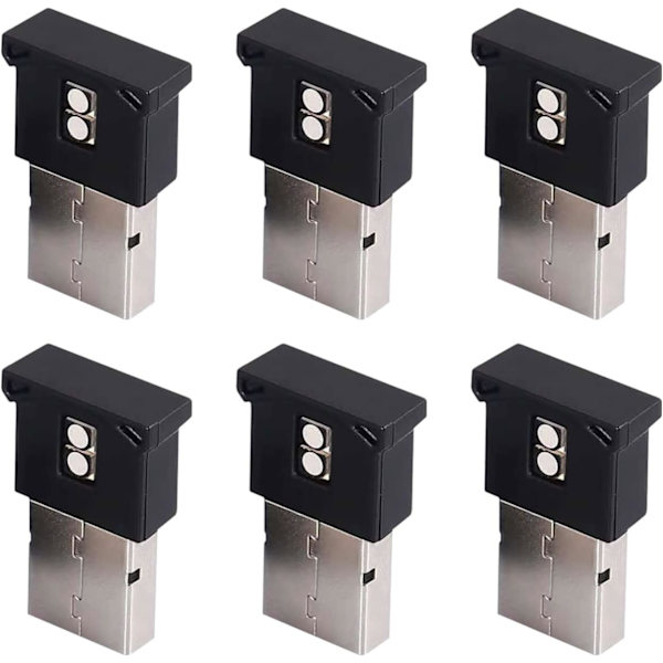 6 kpl Mini USB LED-valot, 7 väriä RGB auton LED-sisävalaistus 5V Älykäs USB Älykäs valo Tunnelmavalo, Kannettava Näppäimistövalo