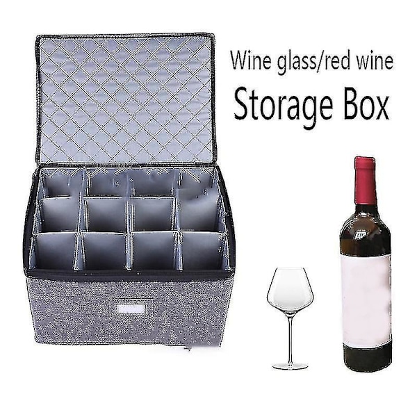Wine Glass Storage for 12 Wine Glasses or Foldable Wine Storage Box also usable for Clothes Shlm-FA-