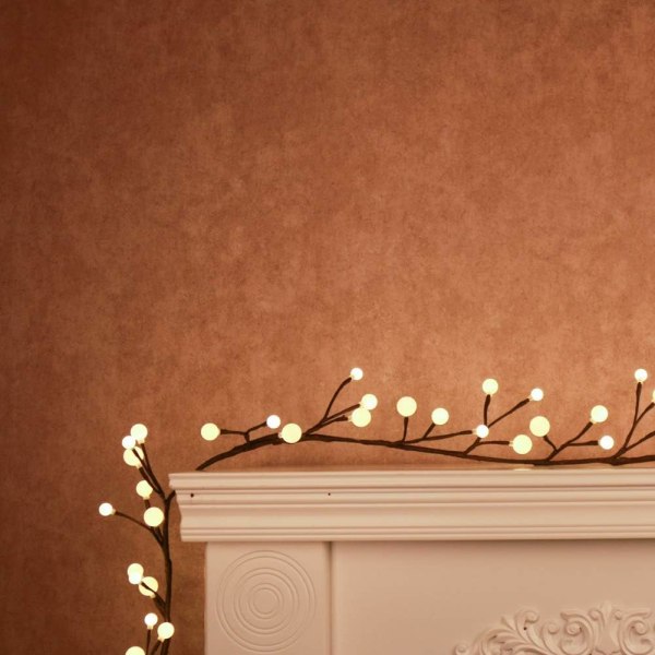 Brun Gren Gren 8,8Ft 84 Led Frosted Ball Lights Indendørs Udendørs