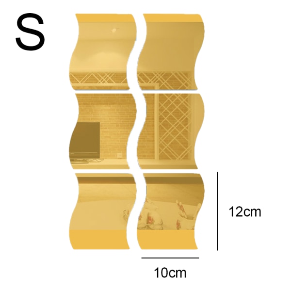 Akryyli 6 kappaletta Wave Combination Mirror Stereo Seinädekal