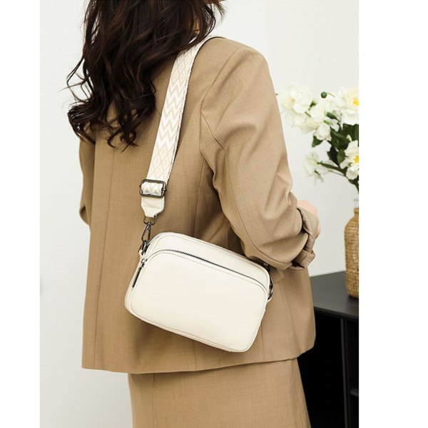 Crossbody-veske Dame Lær liten skulderveske med glidelås green